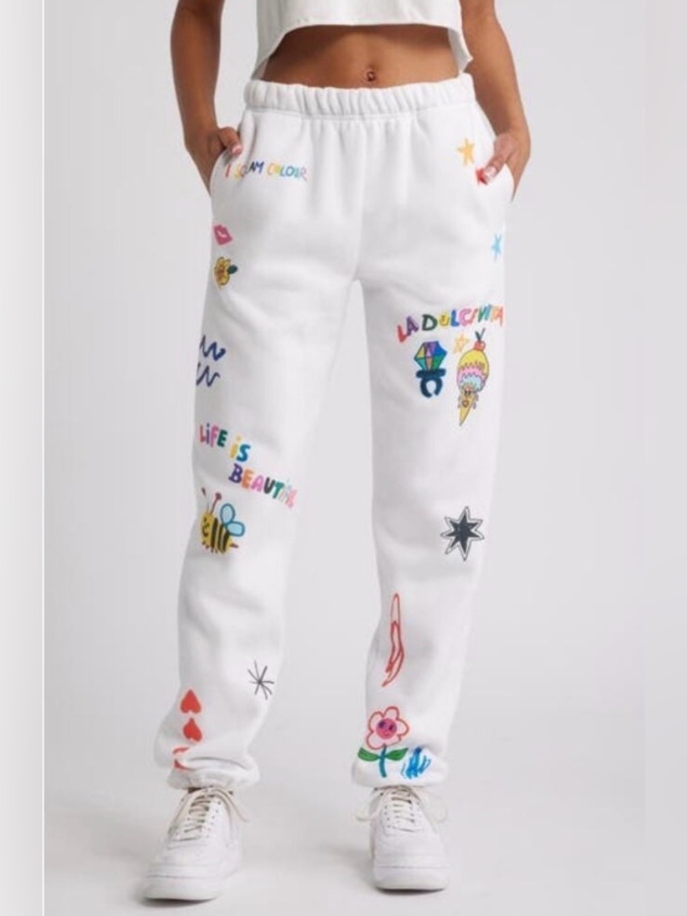 The Mayfair Group x iScreamColour Somebody Loves You Sweatpants White S/M